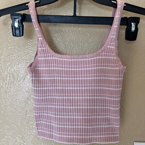 La Hearts Blush and White Ribbed Camisole